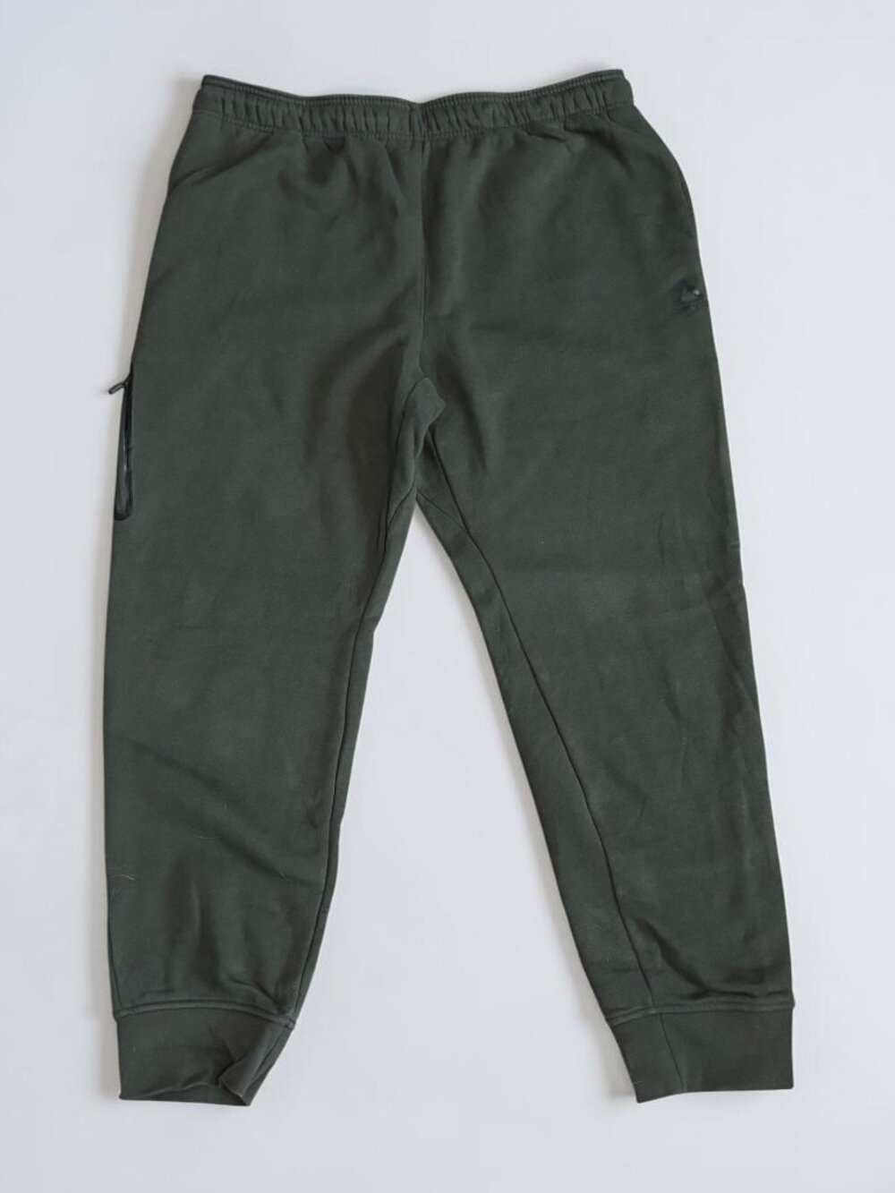 Reebok Men’s Olive Green Fleece Lined Joggers Zip Pocket Sweatpants XL